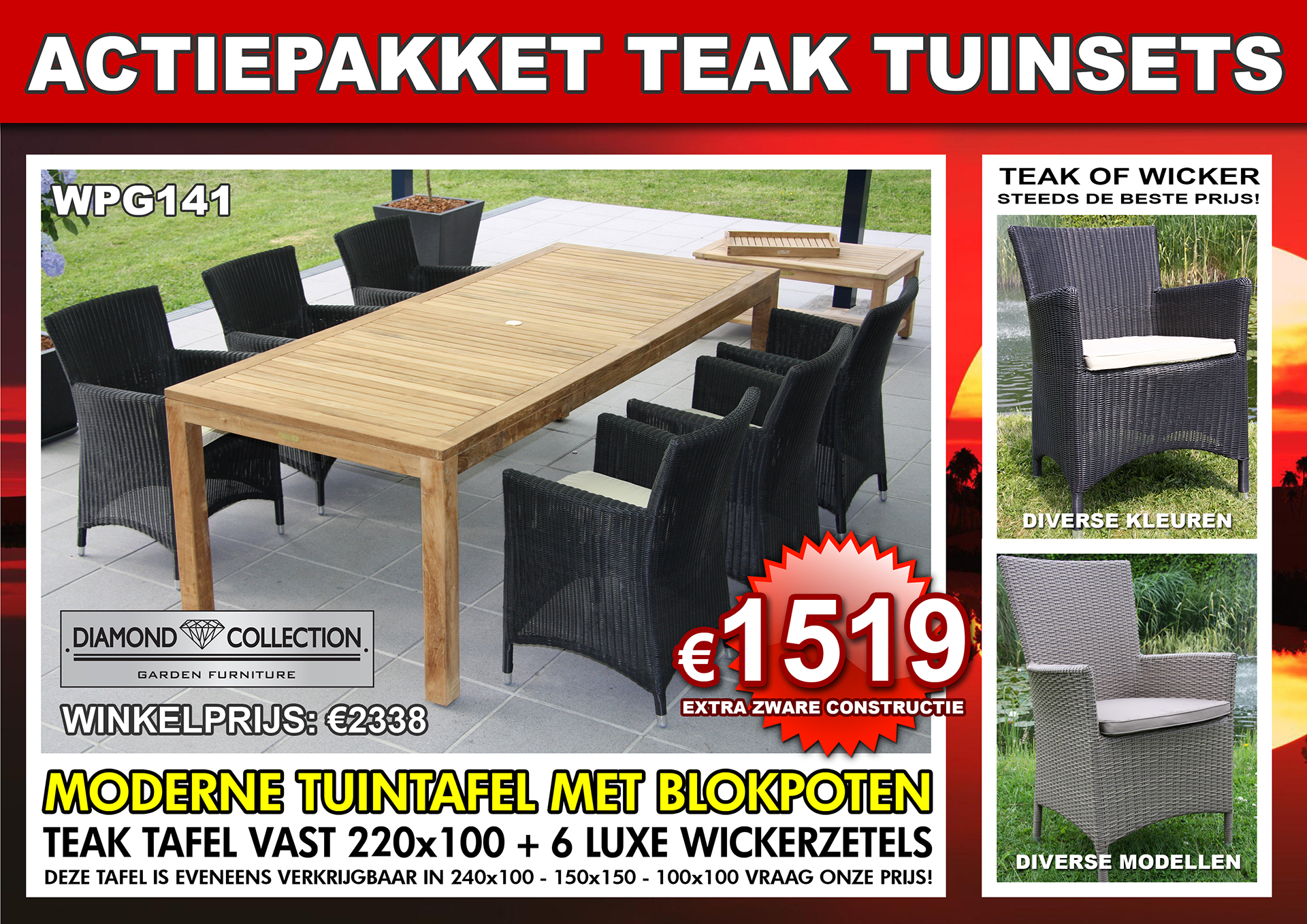 Uit revolutie pen Tuinmeubelen Promoties - Tot -50% extra korting - Teakpoint.be